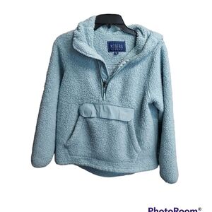 Modern Canvas small pull over sherpa top hoodie